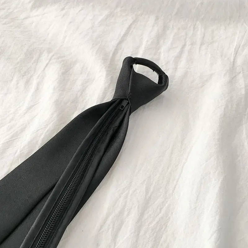 Cà Vạt Có Khóa Kéo, JK / DK, Phong Cách Đồng Nhất, Unisex, Thích Hợp Cho Học Sinh, Loại Cà Vạt, Cà Vạt Nơ Xu Hướng Cà Vạt Đen, Đồ Trang Trí Áo Sơ Mi 8