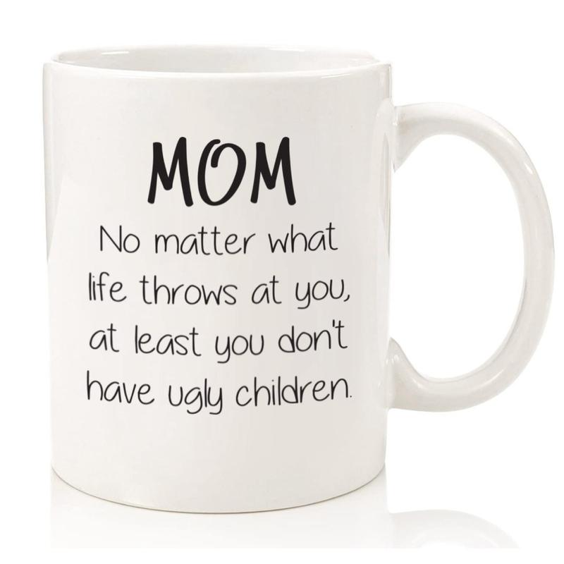Ceramic Mug Gifts for Mom, 1 Count Mom Letter Pattern Coffee Mug, Water Cup for Home Office, Drinkware Gifts 0