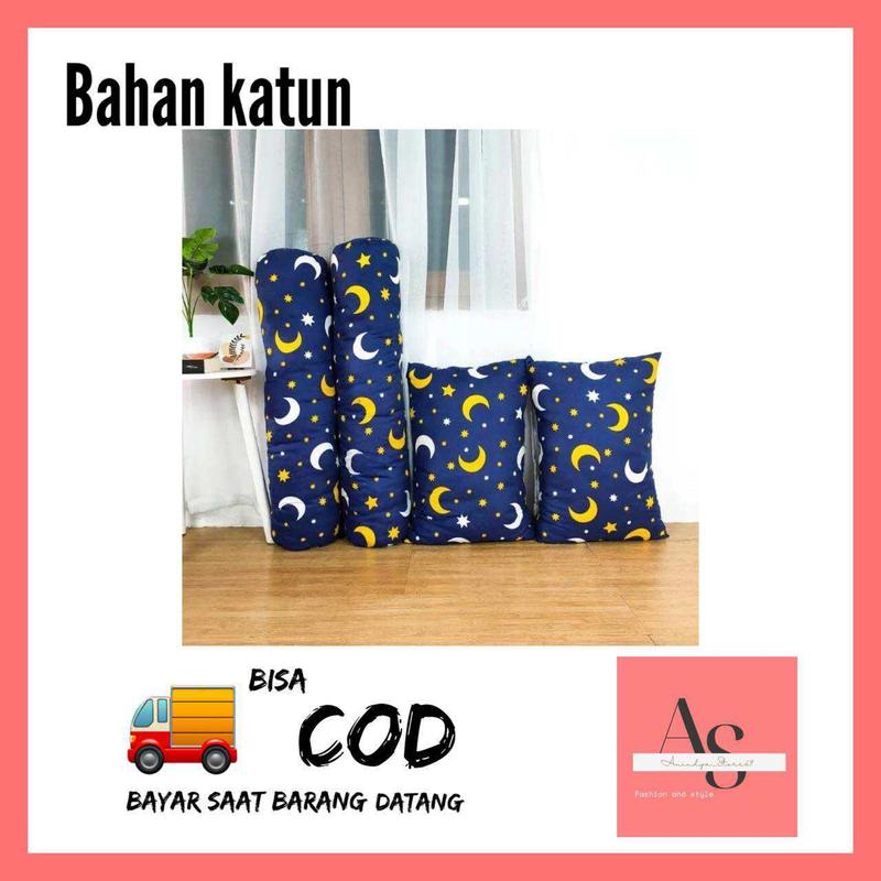 Paket 1 Set Bantal Guling  Setara Bantal Tidur Hotel Silicon / Bantal Motif Kotak 2