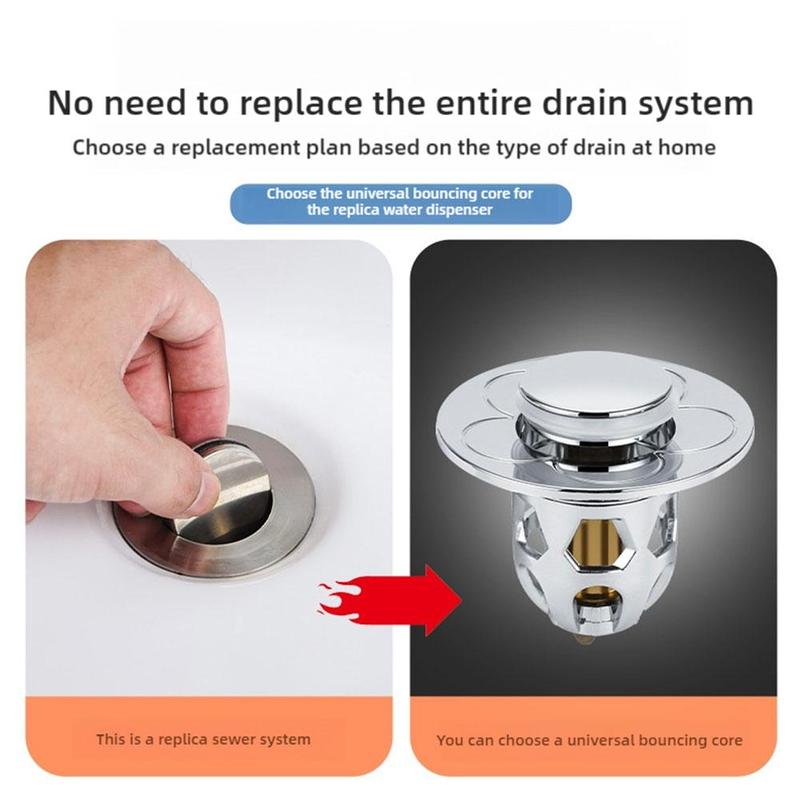 Product Introduction of Universal Sink  Washbasin Water Head Leaking Stopper Push-type Copper Basin Filter Bath Tub Drain Stopper Deodorant Plug Accessories 29