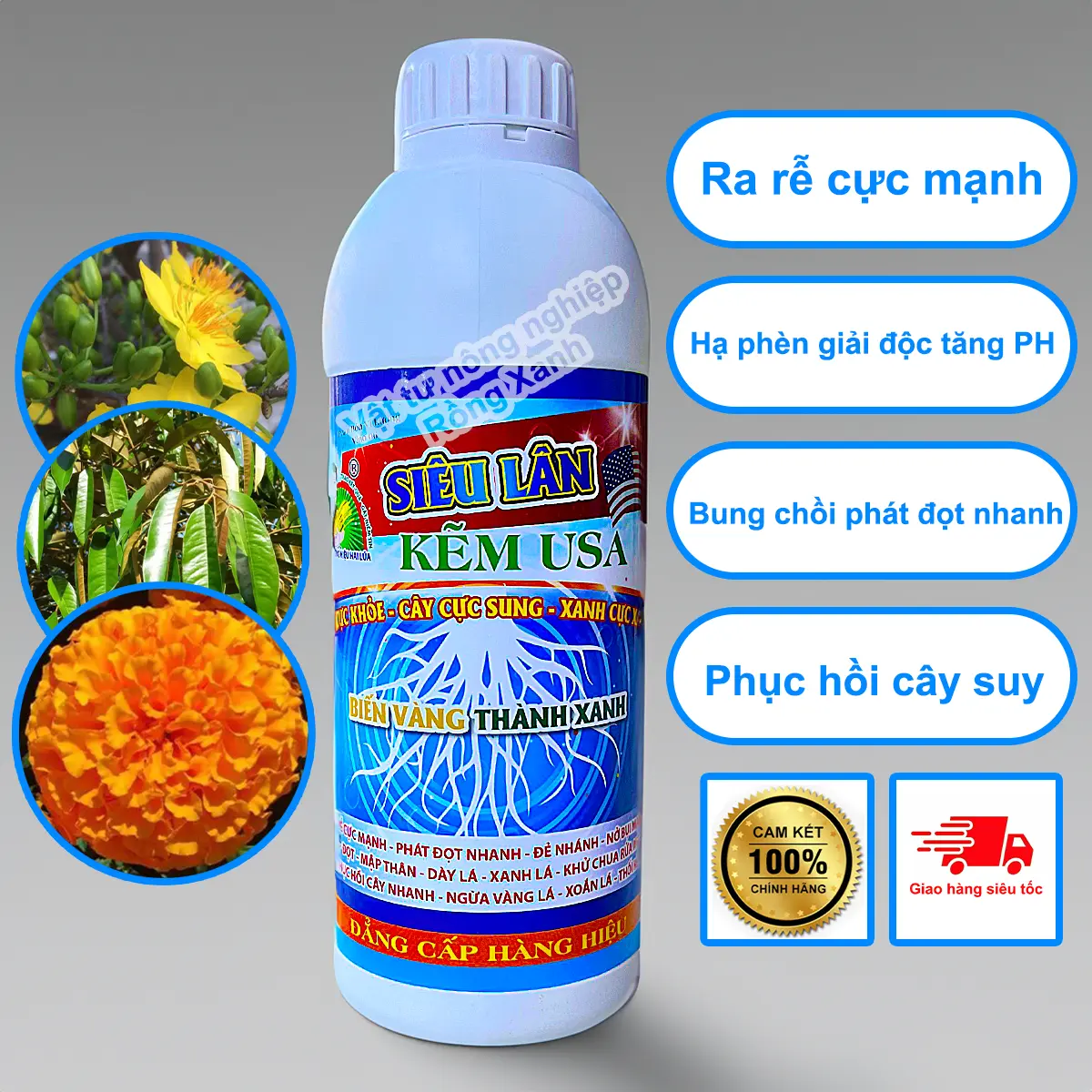 Phân bón siêu lân kẽm usa 1 lít kích rễ cực mạnh chống vàng lá gân xanh