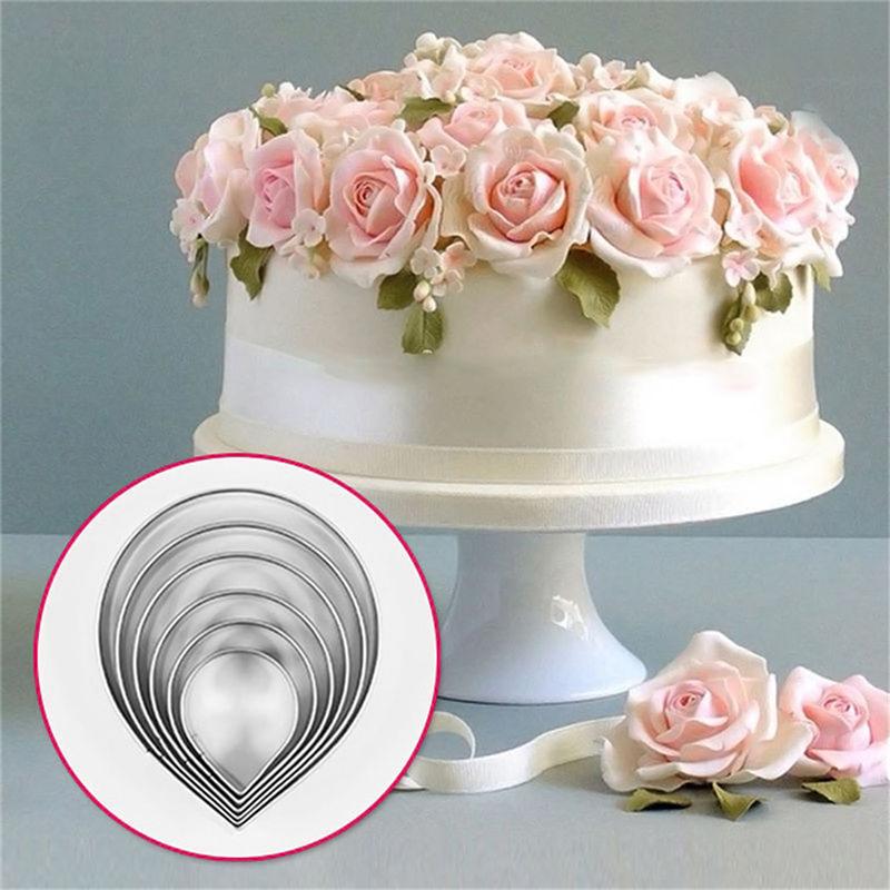 Product Introduction of [WWW] 6PCS/Set Rose Petal Mold for Cake Decor Fondant Sugarcraft Cutters Tools Mould 16