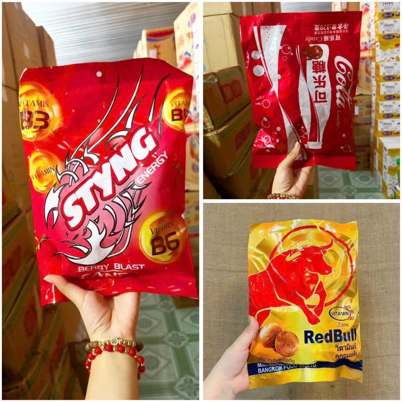  Kẹo bò húc Redbull Thái Lan  Kẹo Ngậm Bò Húc Thái - gói 320gr 
