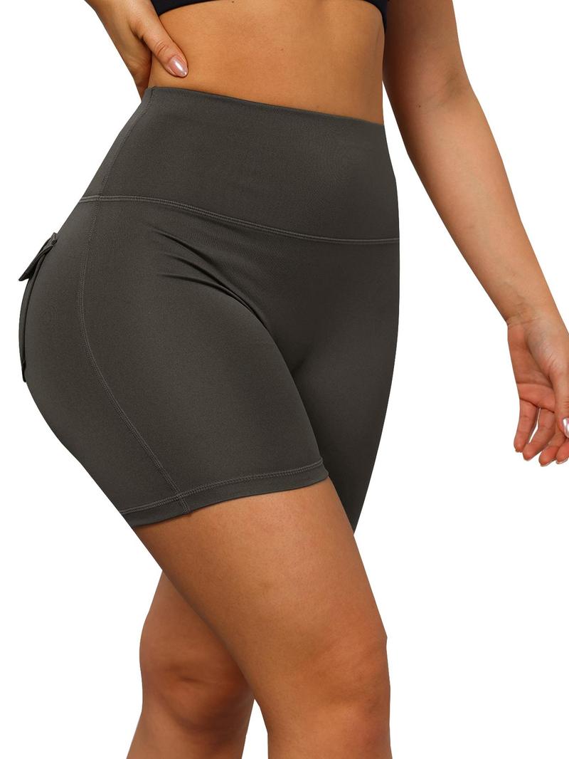Product Introduction of Women's Solid High Waist Shorts, Casual Comfy Breathable Shorts for Daily Wear, Ladies Bottoms for All Seasons 5
