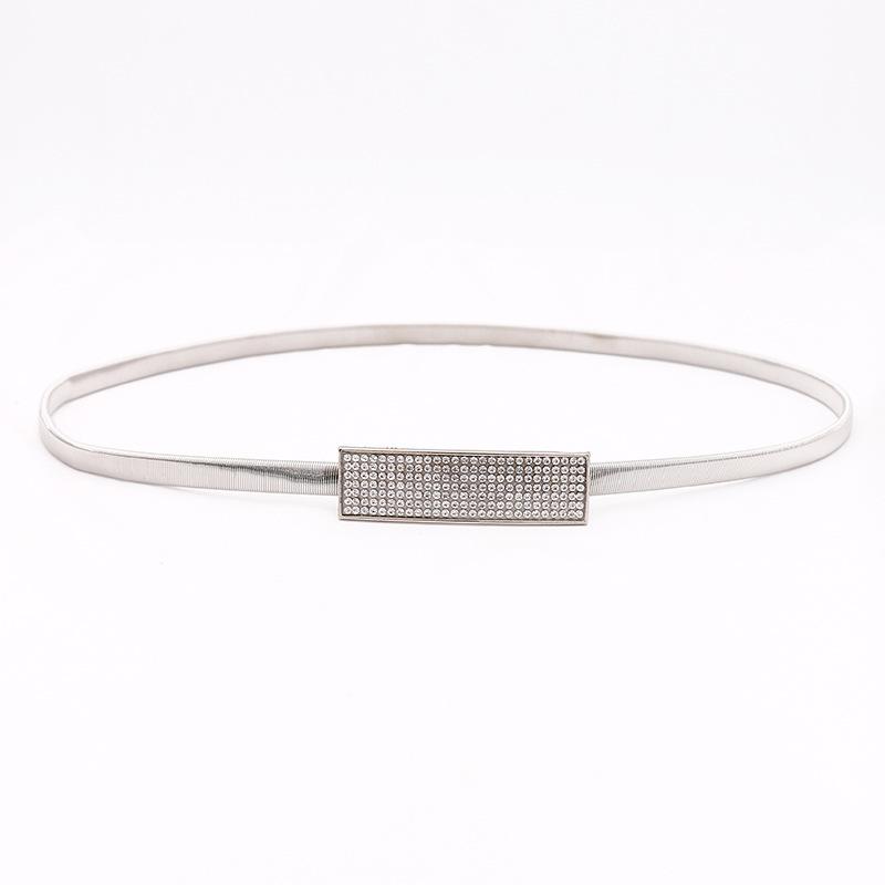 Product Introduction of Fashion Casual Rhinestone Metal Elastic Belt Female Waist Chain High Quality 9