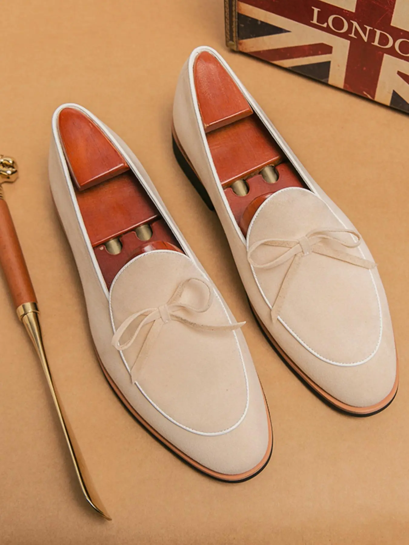 Men's Business Style Solid Color Bow Decor Loafers, Fashionable Pointed Toe Slip-on Loafers for Work Office, Lightweight Breathable Comfortable Shoes for Daily Wear
