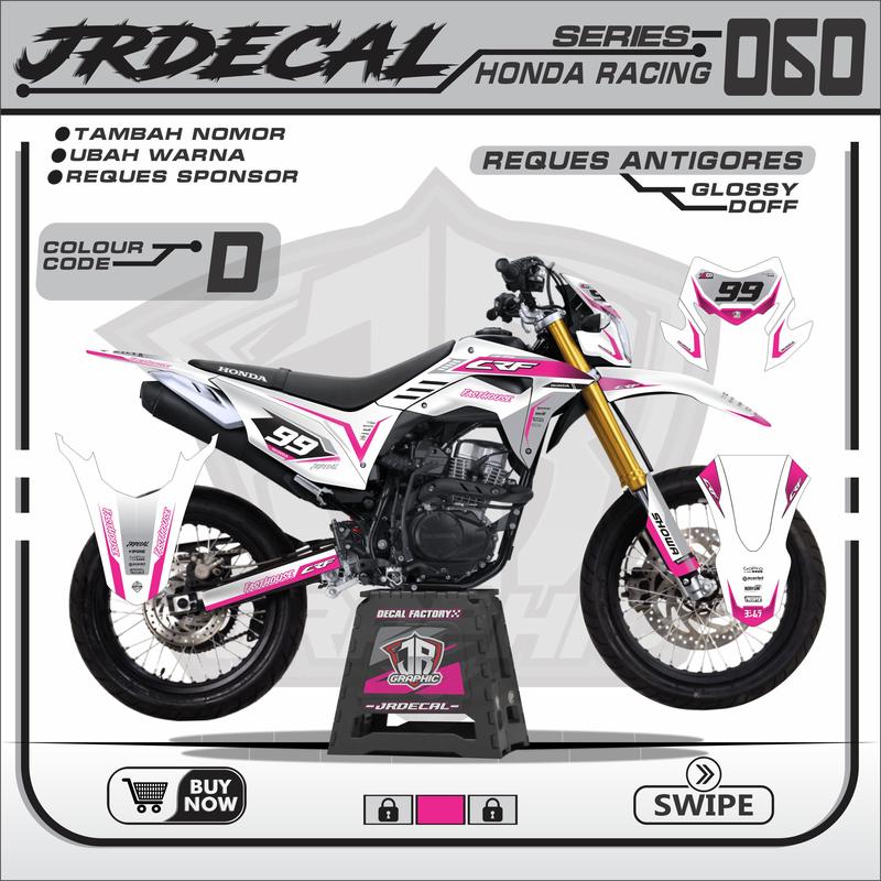 Product Introduction of DECAL HONDA CRF 150L PUTIH SUPERMOTO FULL BODY KEREN MINIMALIS SIMPLE MURAH TERBARU VIRAL- CRF GANK PUTIH 060 Motor 29
