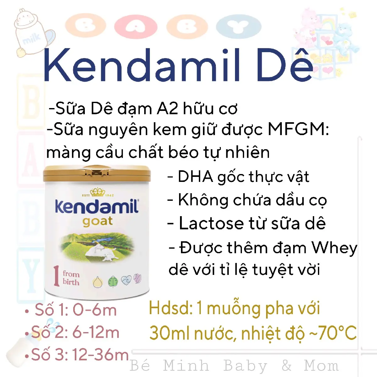 sữa Kendamil organic cho bé