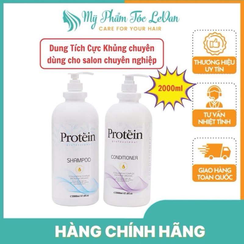 Dầu gội dưỡng sinh cho salon, dầu gội protein 2000ml siêu thơm siêu mềm mượt thể tích cực khủng
