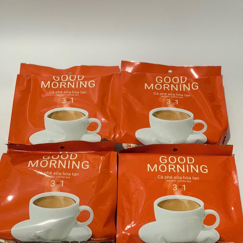 Combo 4 bịt Trần Quang ống _ Good Morning ( 24 gói x 20 gram ) Cà Phê Coffee Cafe