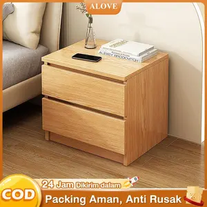 ALOVE Meja Nakas Lemari Nakas Kecil BedSide Table Meja Laci Serbaguna meja susun kayu Meja Samping Tempat Tidur Minimalis[ Garansi Lima Tahun ]