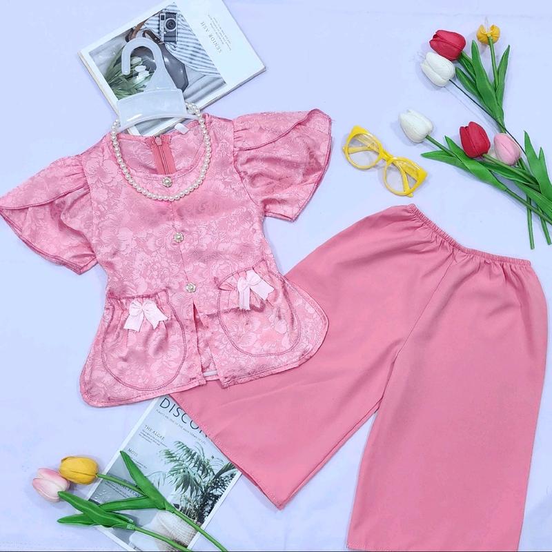 (8-32kg)Bộ áo bà ba tay cánh tiên có túi 2 bên+quần dài ống rộng Cho Bé