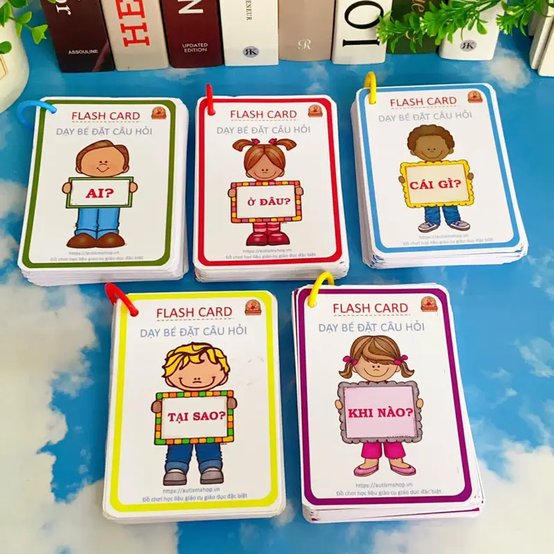 [Yêu thích]Học liệu flash card 220 câu hỏi Ai? Khi nào? Ở đâu? Cái gì? Tại Sao Autismshop