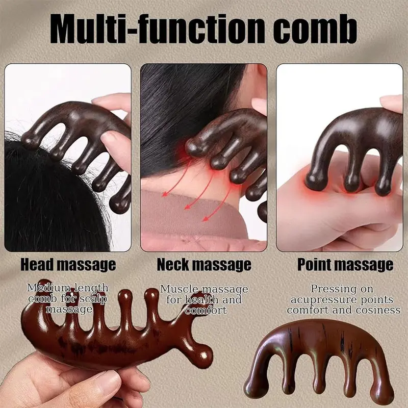 Lược Mát Xa Đầu, Gua Sha, Chống Tĩnh Điện, Làm Bằng Nhựa Resin, Lược Mát Xa Da Đầu, Làm Bằng Gỗ Đàn Hương, Thích Hợp Cho Nam Và Nữ 8