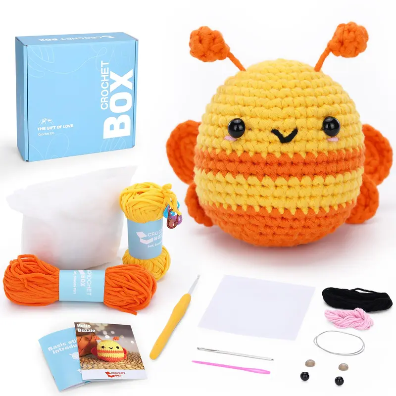 MOREJMTT Crochet Kit For Beginners - Includes Yarn, Hook, Video Tutorial, Makes 3 Cats