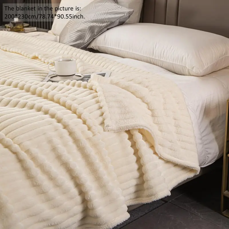 Solid Color Blanket, 1 Count 260GSM Soft Comfortable Skin-friendly Warm Throw, Bedroom Refresh Decor for Bed Sofa Home Dormitory 2