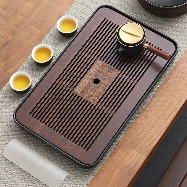 Khay trà tre đựng ấm chén cao cấp 6