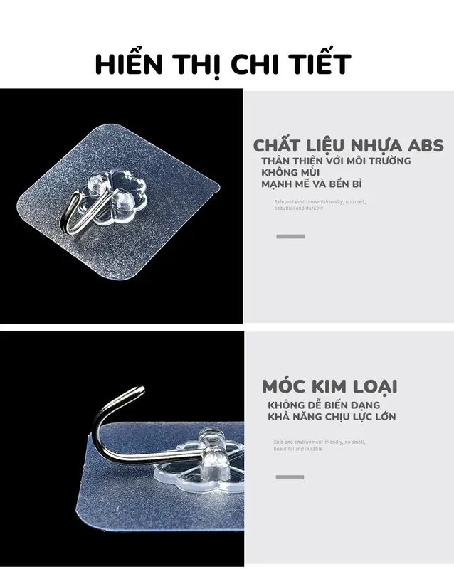Miếng Dán Móc Treo Trong Suốt Không Dấu Vết - Chống Thấm, Tải Trọng Cao 3