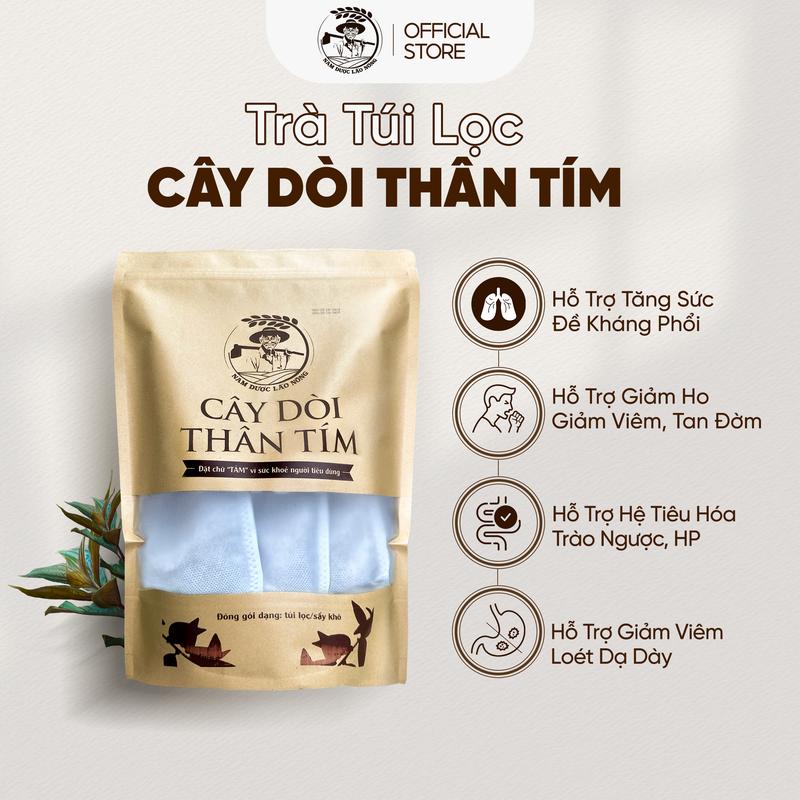 Trà Túi Lọc Cây Dòi Thân Tím - Nam Dược Lão Nông