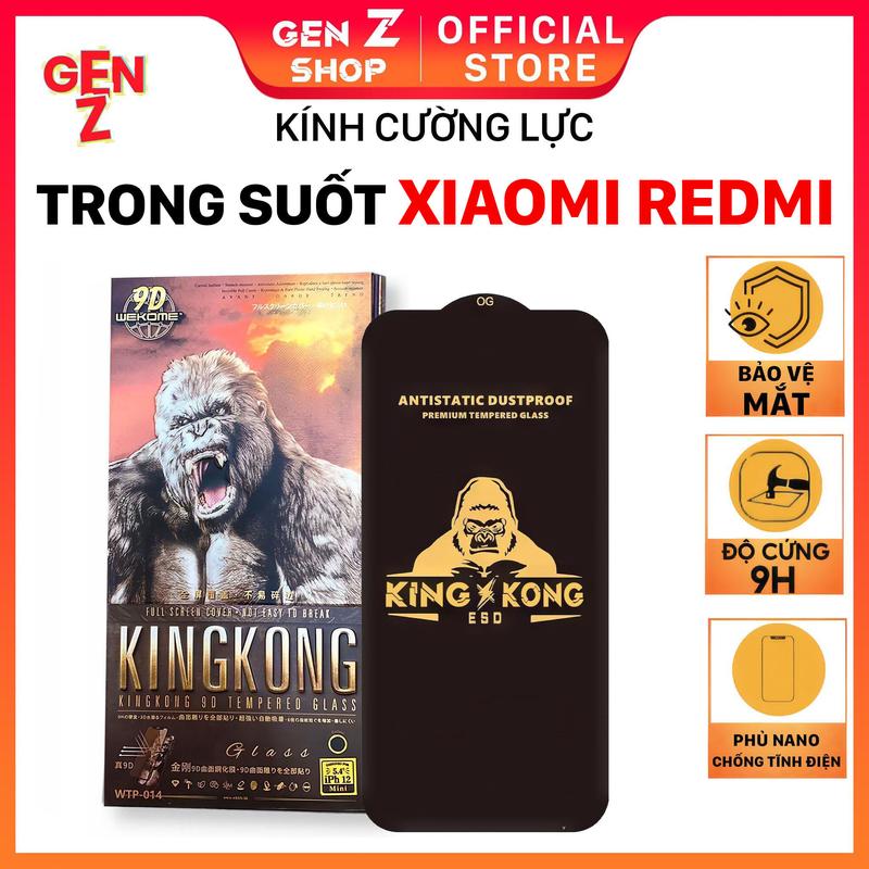 [MUA 4 TẶNG 1] Kính cường lực cho Xiaomi Redmi A5 A4 A3X A3 A2 A1 TurBo 3 4 Plus Pro 4G 5G trong suốt Kingkong phủ nano kháng nước Phụ Kiện