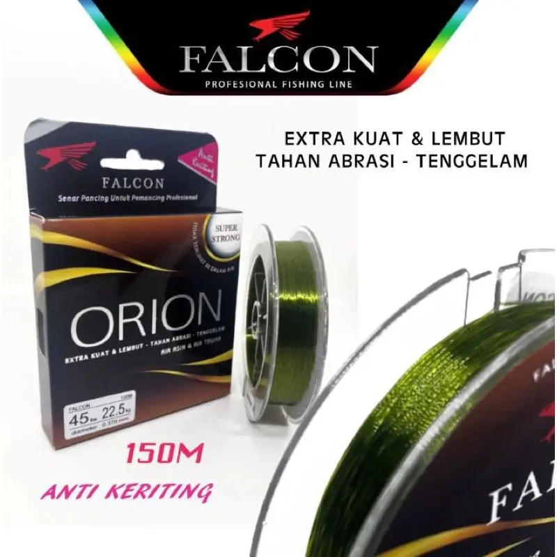 Senar Pancing Falcon Orion 150 Meter Hijau Yarite  (0.16mm - 0.50mm) Galatama Galapung Murah - Toms Fishing 2