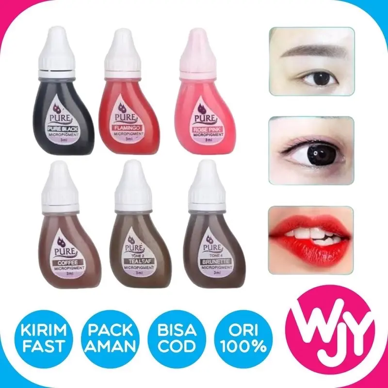PURE INK TINTA SULAM ALIS DAN TINTA SULAM BIBIR ORI PEEL OFF 85% SULAM PERMANEN