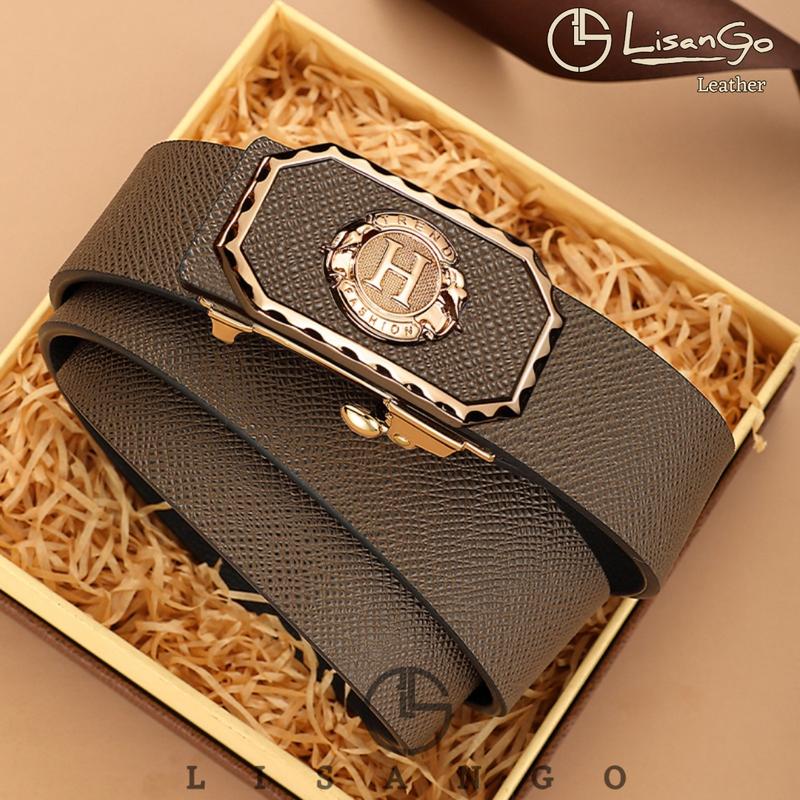 Product Introduction of Thắt Lưng Nam cao cấp full hộp, Dây lưng da nam vân Saffiano khóa tự động bản nhỏ rộng 3.3cm, Dây nịt nam mã LSG.SG02GB. Ví 2