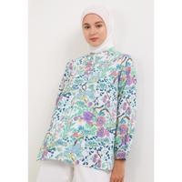 Gambar MFMW Lalulu Atasan Blouse Putih Motif Bunga - S dari MFMW Shop Kota Bandung 1 Tokopedia