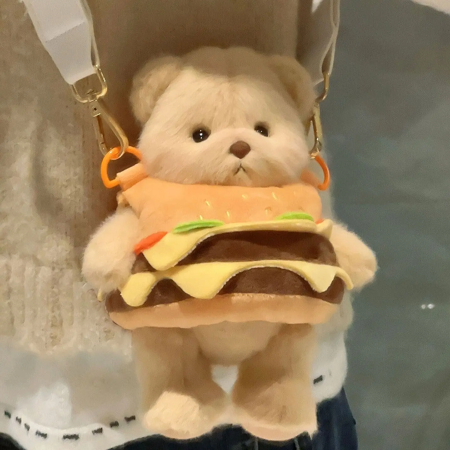 túi Messenger Gấu Khoai Tây Chiên Hamburger, Thiết Kế Dễ Thương, Búp Bê Đeo Chéo Ba Lô Nhỏ Mặt Dây Chuyền Búp Bê Nhồi Bông, Phát Hành Năm 2024