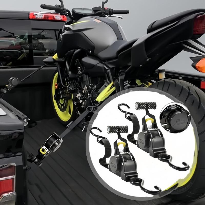 Motorcycle Tie Down Strap Kit, Motorcycle Tie Down Strap with Ratchet Tie Down Straps, Reliable Durable Tie Down Strap for Fixing Electric Appliances and Motorcycles 0