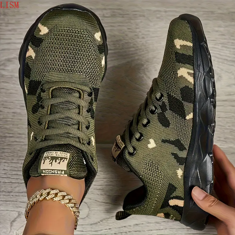Brand LISM [Camouflage Sneakers] Camouflage Women's Fashion Sneakers |   Low-Top Lace-Up Casual Sports Shoes with MD Sole, Fabric Upper & Insole, All-Season Comfort for Casual Attire, Outdoor Activities, Durable Constructi 5