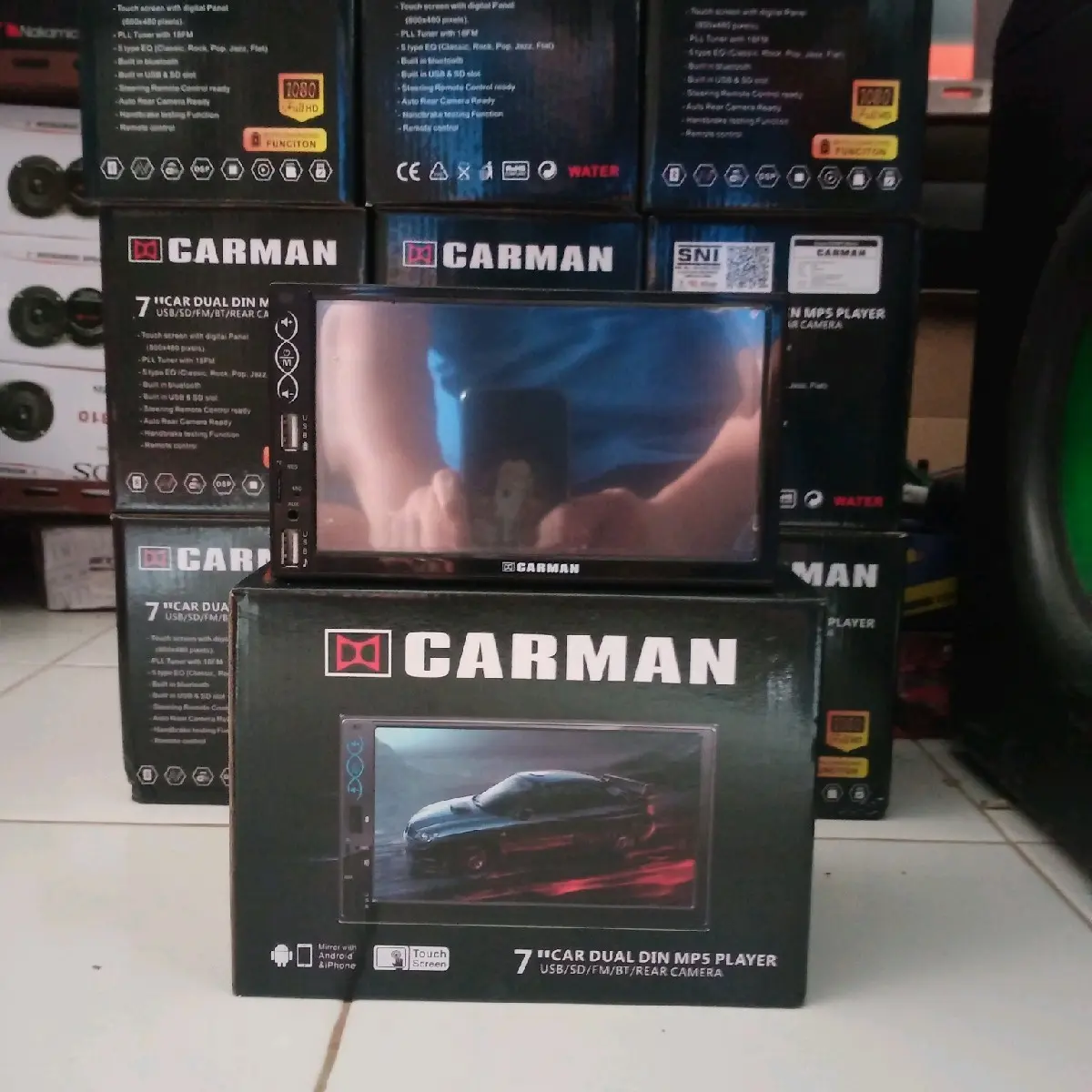 Carman Head Unit Double Din TV Mobil Universal 7 Inch
