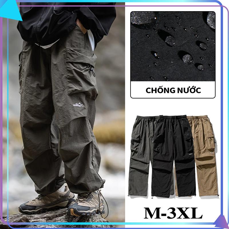 Quần Túi Hộp Nam quần jogger trekking chống nước kaki quần ống rộng unisex Sport Tập Gym