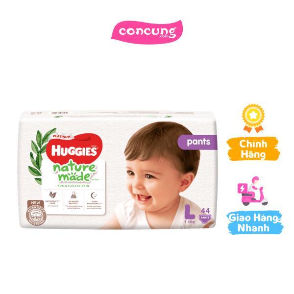 Tã quần siêu cao cấp Huggies Platinum Nature Made L 44 miếng