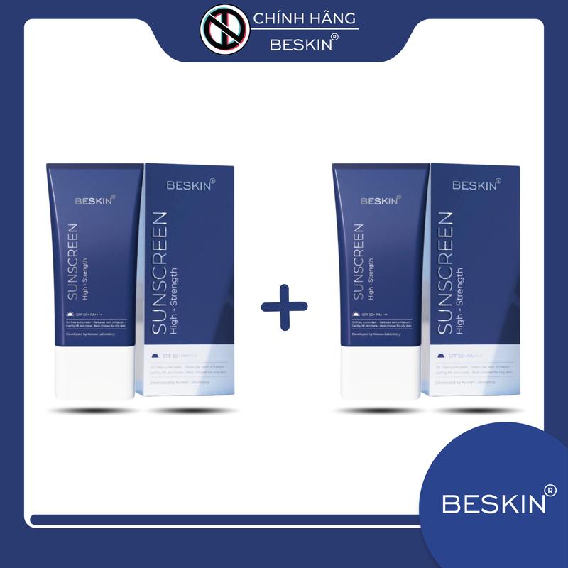 COMBO 2 TUÝP KEM CHỐNG NẮNG BESKIN "SUNSCREEN HIGH-STRENGTH" SPF 50+/PA++++ - Dung tích: 32g - Thương Hiệu: Beskin Sun Cream