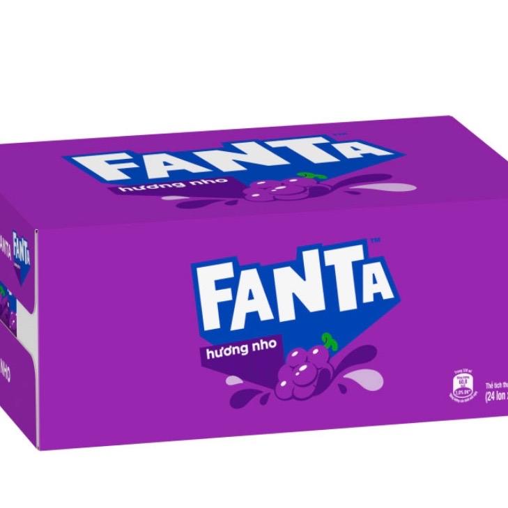 Thùng 12 lon nước ngọt Fanta hương nho 320ml 0