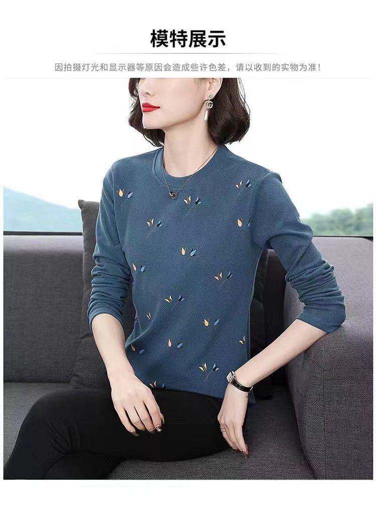 Product Introduction of Áo Thun Dài Tay, Thời Trang, Dành Cho Nữ, Mẹ TRUNG NIÊN, Áo Phong Cách Phương Tây, Dáng Rộng Vừa Vặn, Ngoại Cỡ, Bó Sát, Cổ Tròn, Áo Sơ Mi Lớp Nền, Hàng Mới Về Năm 2024 7