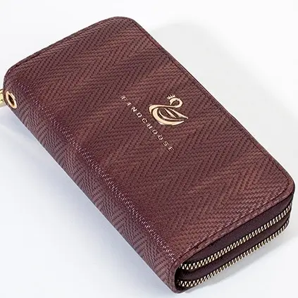 DOMPET PANJANG WANITA 2 RESLETING KARTU KOIN TALI PENDEK BRANDED KOREA PREMIUM KULIT COKLAT CEWEK MURAH  BATAM SIMPLE NAGOYA WA643B7 REMAJA KEKINIAN 0