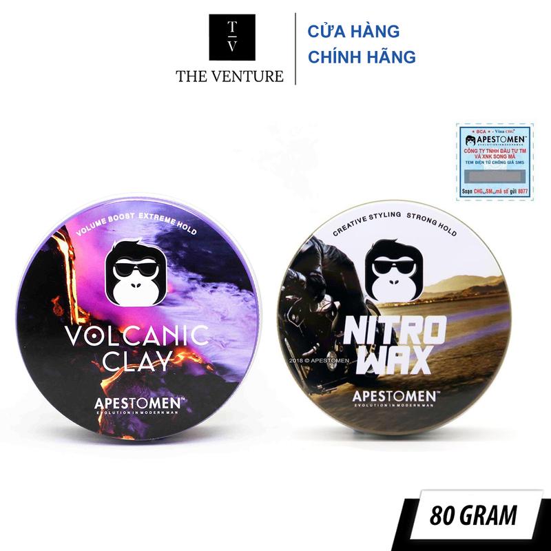 Sáp Vuốt Tóc Nam Volcanic Clay và Nitro Wax Chính Hãng - 80 Gram