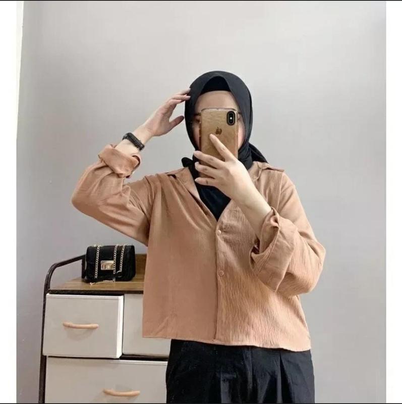 Kemeja Hanin Crop Cringkle 2
