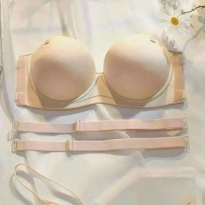 QD 666_ Áo lót, áo ngực Nữ cúp chống tụt có gọng đệm KÉP 3cm, mặc hở lưng, hở vai Women Cup Bra 4