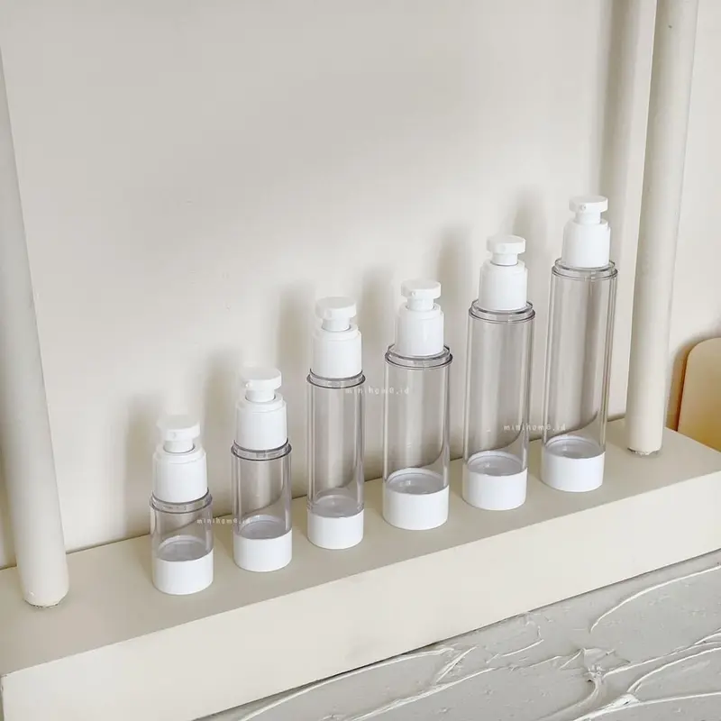 [byMH] Botol Airless Pump Spray Transparant Bottle Refill Lotion Toner Botol Isi Ulang Tanpa Selang Travel Kit 4