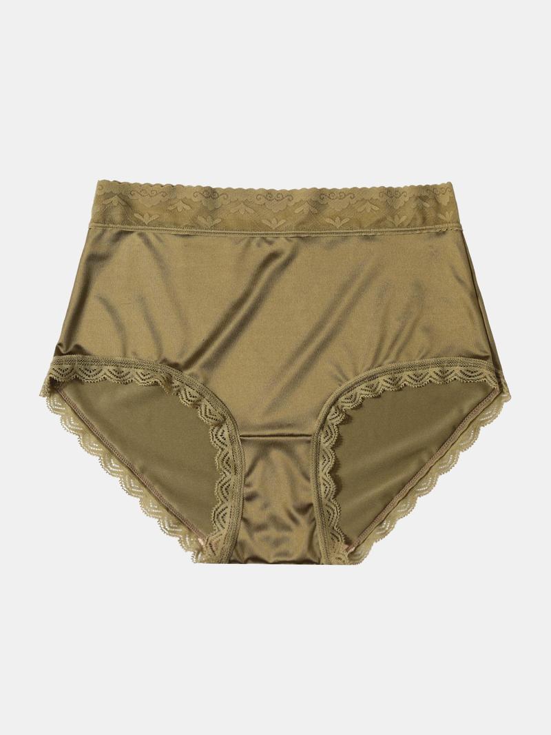 Product Introduction of Women's Solid Color High Waist Panty, Regular Fit Pastel Breathable Comfortable Satin Brief for Daily Wear, Ladies Underwear for All Seasons 8