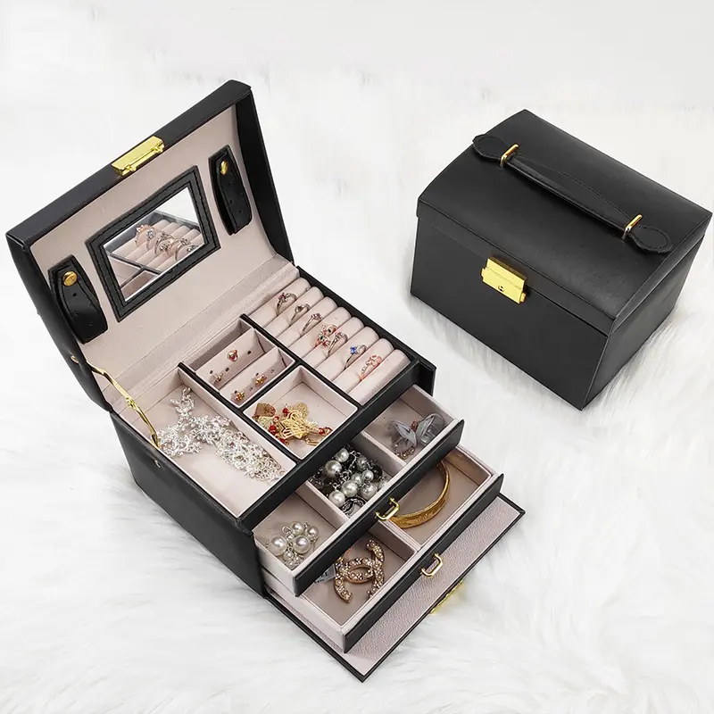 Kotak Tempat Perhiasan Emas 3 Layer Travel Jewelry Organizer KP07 Penyimpanan