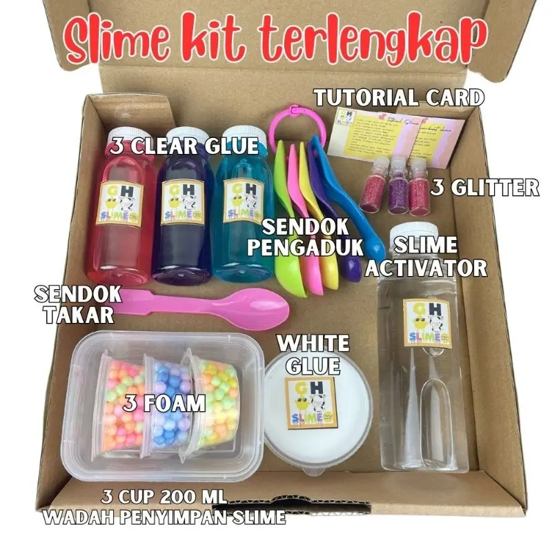 BISA COD [TERLARIS] - Slime Kit Set Lengkap ANTI GAGAL Souvenir DIY Mainan Edukasi Anak byGHEduPlay