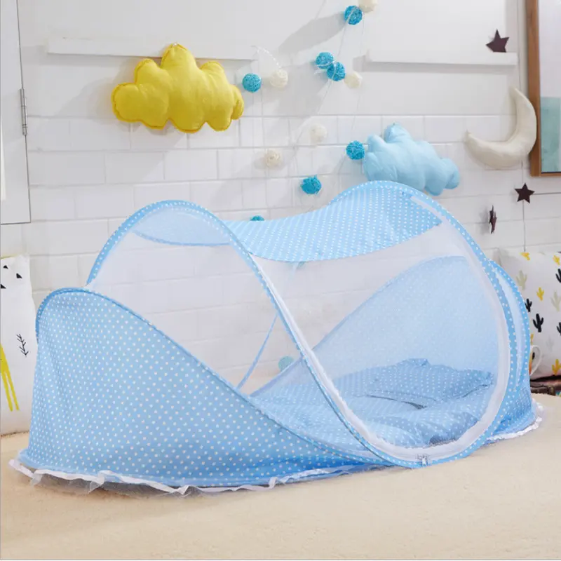 Folding Mosquito Net 4-Piece Bed Set with Mattress Pillow Mosquito Net Music Babies' Mosquito Net