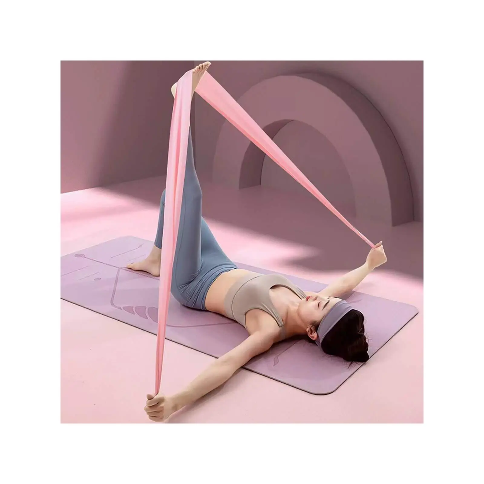 1pc Yoga Elastic Stretching Belt for Fitness and Exercise