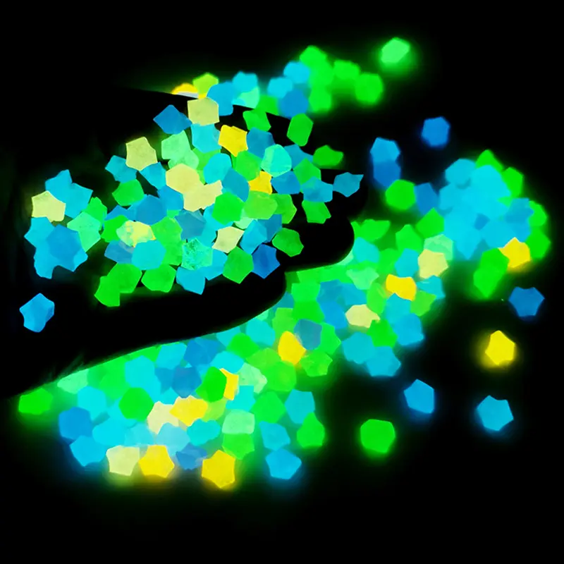 300pcs Garden Decor Luminous Stones Glow In Dark Decorative Pebbles Pebble Rocks Outdoor Fish Tank Aquarium Decorations