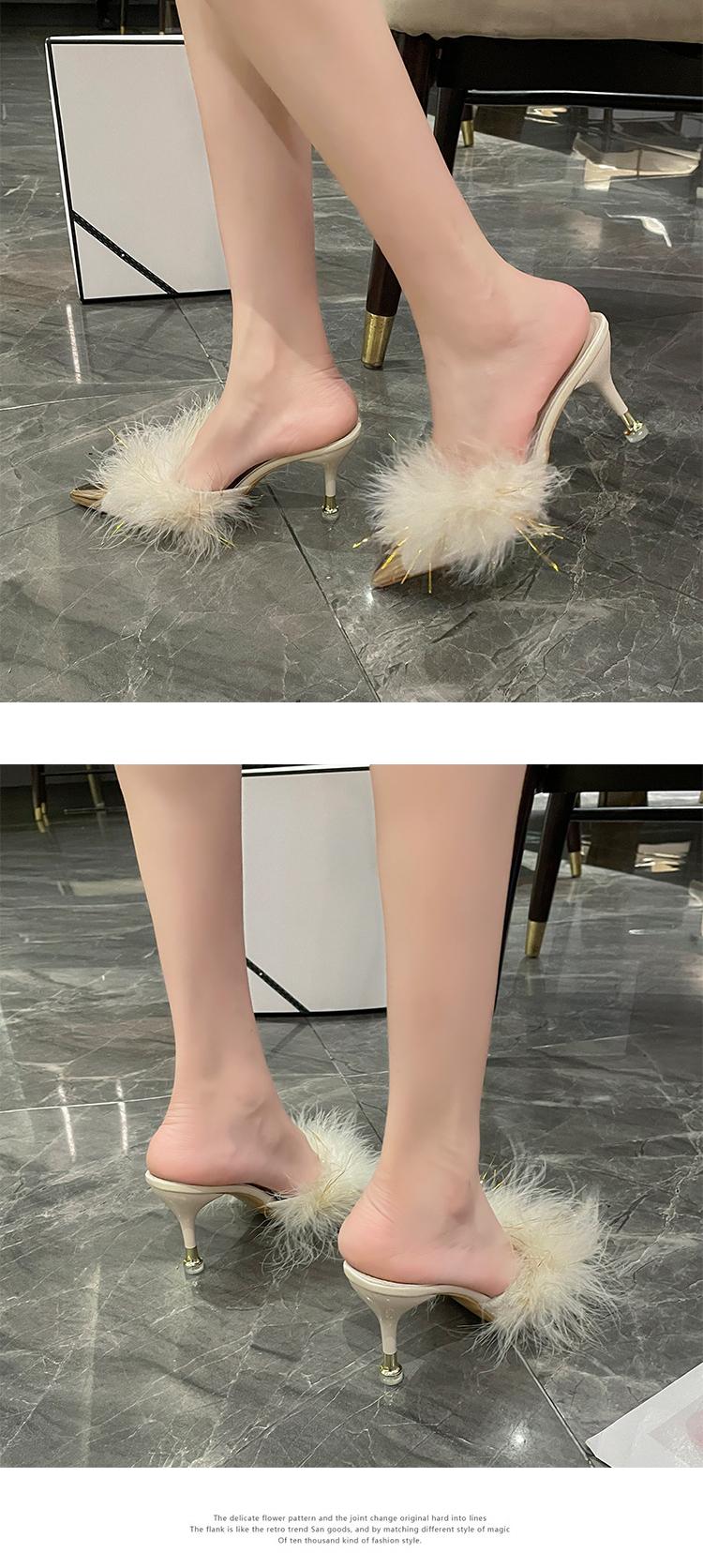 Product Introduction of Dép Lê Có Tóc Baotou, Dành Cho Nữ, Phong Cách Mới 2024, Mũi Nhọn, Mũi Kim Loại, Gót Mỏng, Ngọt Ngào Và Thanh Lịch, Thích Hợp Cho Phong Cách Lười Biếng Và Nửa Trái Tim 20