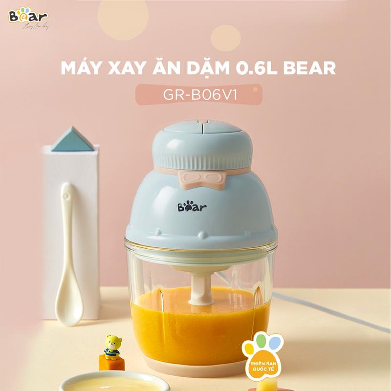  Máy Xay Bear 0,6L Hình Nơ Tích Hợp 2 Chức Năng Xay Cho Bé Ăn Dặm GRB06V1 Nồi 